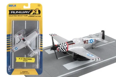 Daron Runway 24 #195 P51 Checkered Nose Collectible Die-Cast Plane
