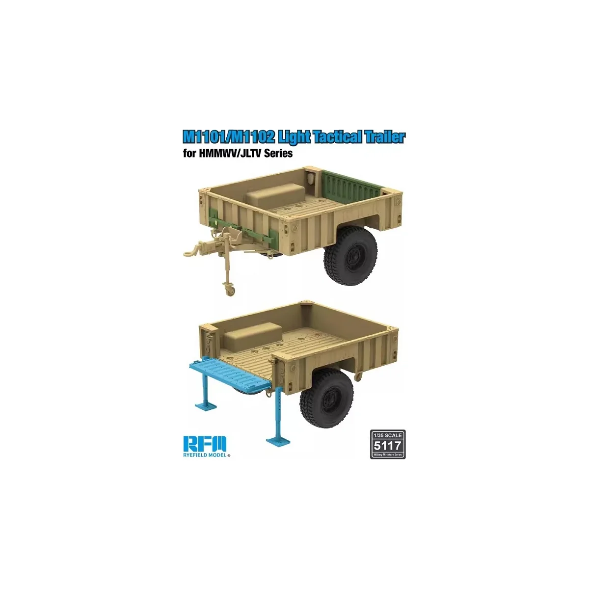 M1101/m1102 light tactical trailer for hmmwv/jltv series Model kit - Rye Field Models
