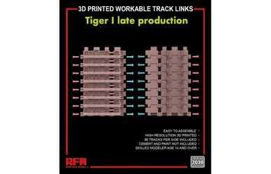 1/35 Ryefield Model 3D printed Workable track links for Tiger I late production