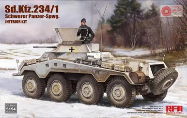 1/35 Ryefield Sd.Kfz.234/1 Schwerer Panzer-Spwg. (INTERIOR KIT) Plastic Model Kit