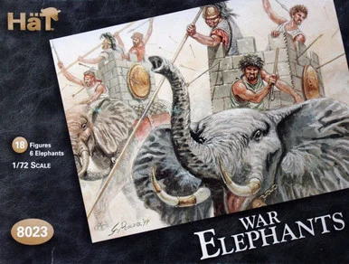 HaT Industrie 8023 Carthaginian War Elephants 1/72 Scale Model Kit - Hat Industries