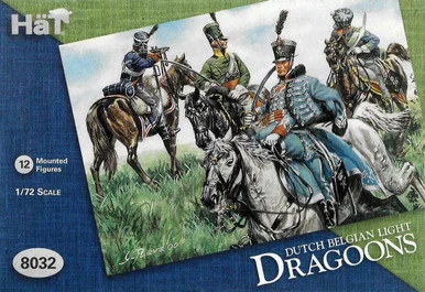 HaT Industrie 8032 Waterloo Dutch / Belgian Light Cavalry 1/72 Scale Model Kit - Hat Industries