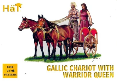 HaT Industrie 8140 Gallic Chariot w/ Queen 1/72 Scale Model Kit - Hat Industries