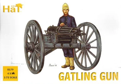 HaT Industrie 8179 Gatling Gun and Crew 1/72 Scale Model Kit - Hat Industries