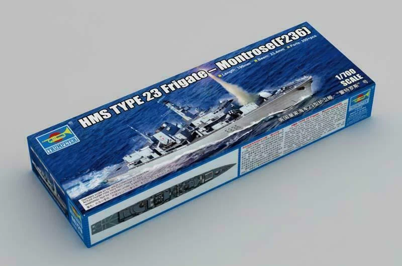 HMS Montrose F236 Type 23 Frigate, 1:700 Scale Model Kit - Trumpeter