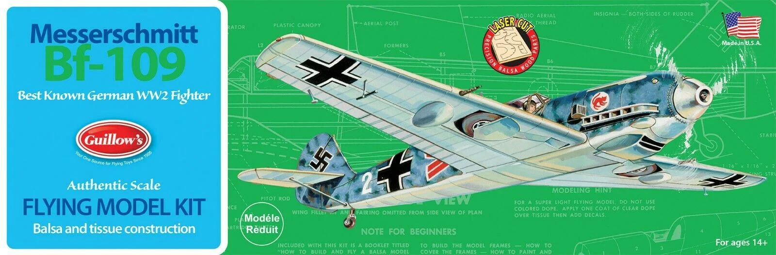 Messerschmitt Bf 109 Balsa Wood Kit - Guillow's