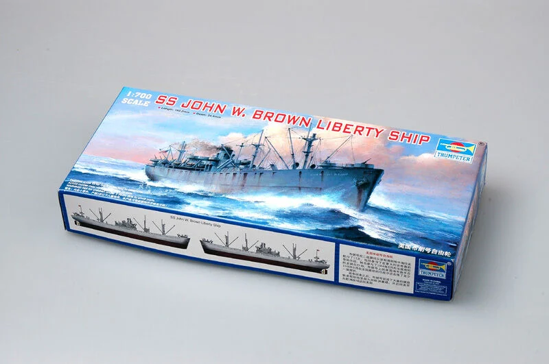 SS John W Brown WWII Liberty Ship, 1:700 Scale Model Kit - Trumpeter