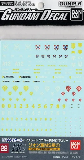 GD028 - HG Multiuse Principality of Zeon Gundam Decal