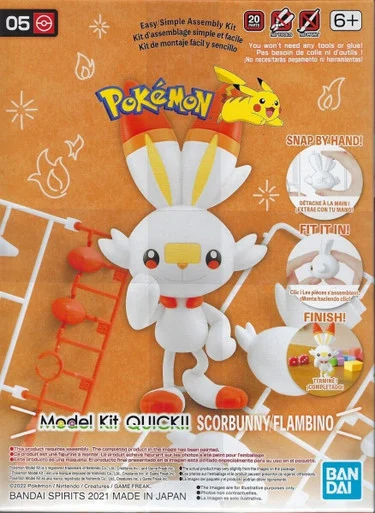 Bandai 2561633 #05 Pokemon Scorbunny / Flambino Model Kit Quick!