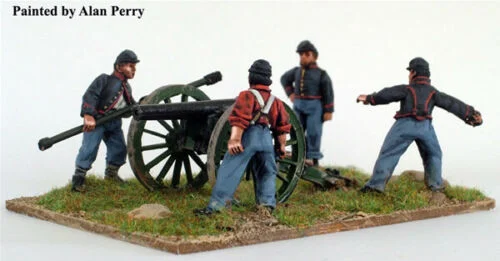 Union Artillery Firing Piece 28 mm Scale Model Metal Figures - Perry Miniatures