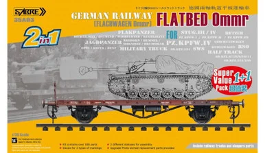 1/35 Sabre Model German Railway FLATBED Ommr (2 in 1) 1+1 Super Value Pack