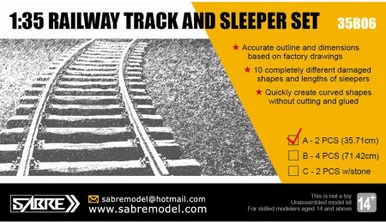 1/35 Sabre Model RAILWAY TRACK AND SLEEPER SET (2 PCS Length 35.71 cm)