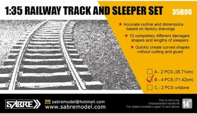 1/35 Sabre Model RAILWAY TRACK AND SLEEPER SET (4 PCS Length 71.42 cm)