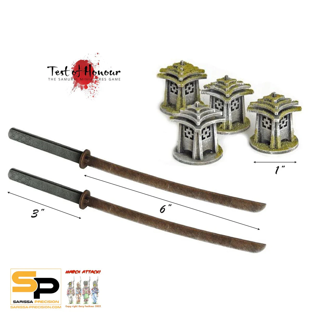 Sarissa Precision Test of Honour Lantern & Ruler Set (Game Accessories)