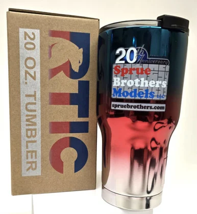 SBM086 Sprue Brothers Models 20th Anniversary 20oz Insulated Tumbler by RTIC - Sprue Brothers Models Private Label Products