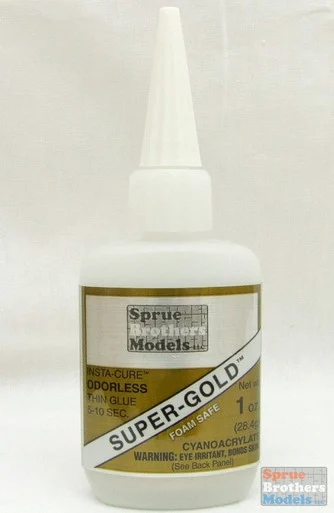 SBMBSI122 SB Models Super-Gold Odorless Thin Cyanoacrylate (CA) Glue 1oz (3-5 secs)