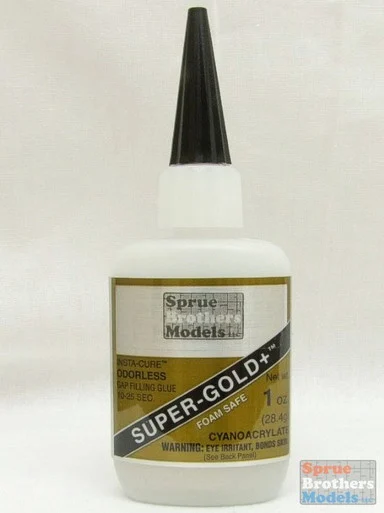 SBMBSI127 SB Models Super-Gold+ Odorless Gap Filling Cyanoacrylate (CA) Glue 1oz (5-20 seconds)