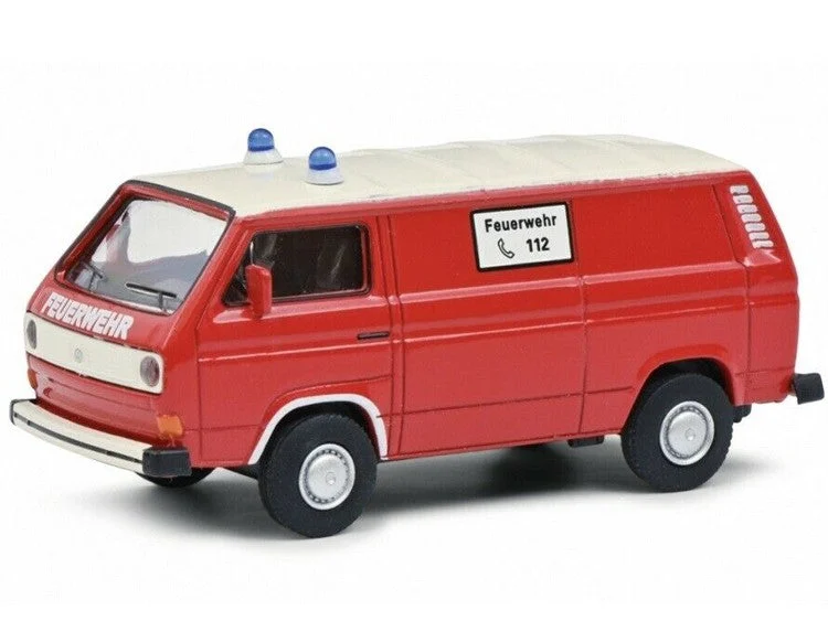 Volkswagen Type 2 T3 Bus Feuerwehr, 1:64 Scale Diecast Model - Schuco