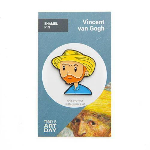 Self-Portrait with Straw Hat Enamel Pin - Today is Art Day