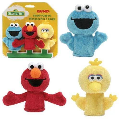 Sesame Street Elmo, Big Bird, and Cookie Monster Finger Puppet Set - Gund