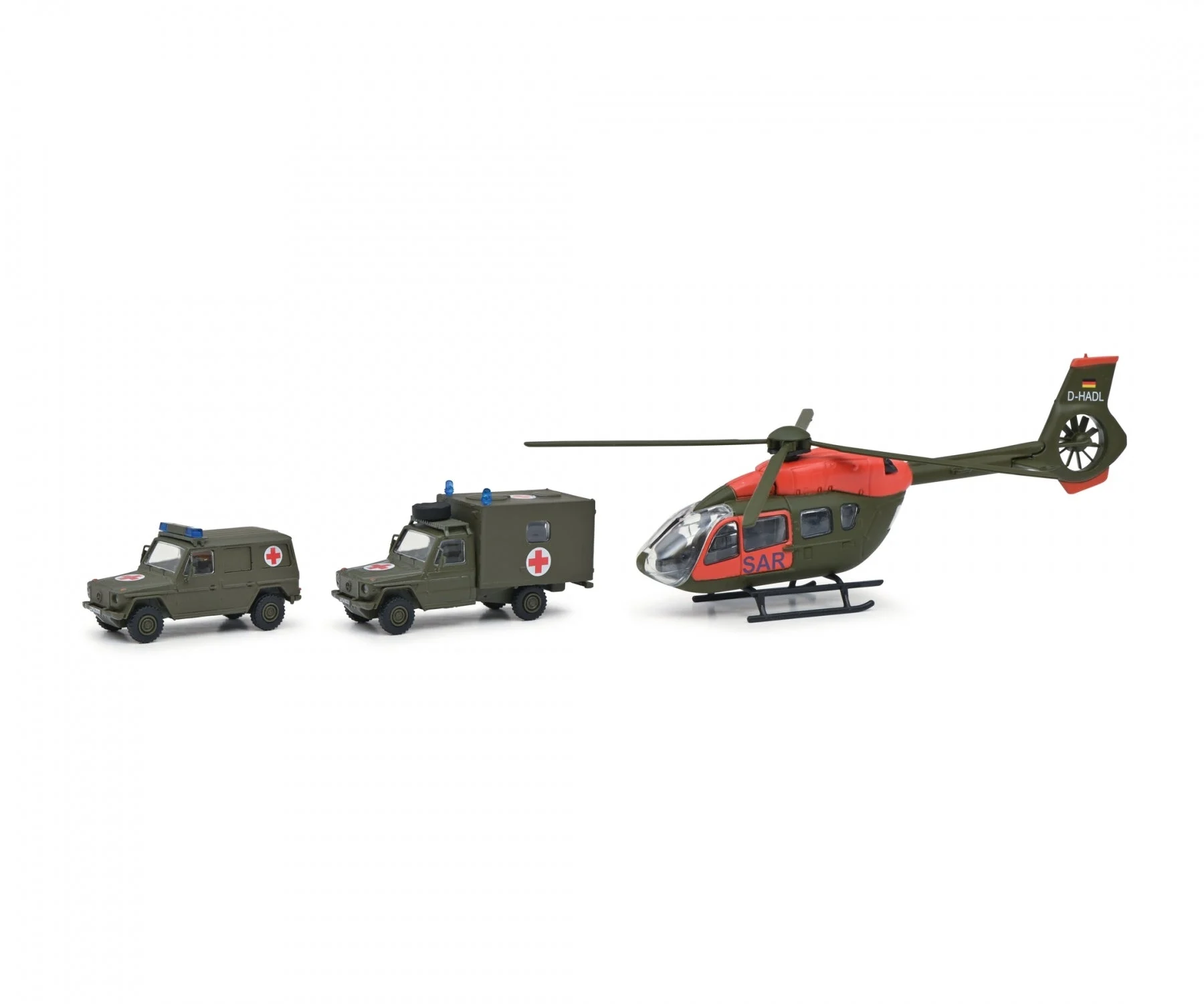 Military Search And Rescue Set, 1:87 (HO) Scale Diecast Models - Schuco