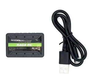 RAGE RC RGRA1350 6-Port 1S Micro USB Charger; Tempest 600, Super Cub MX4, Sport Cub, Micro Warbirds