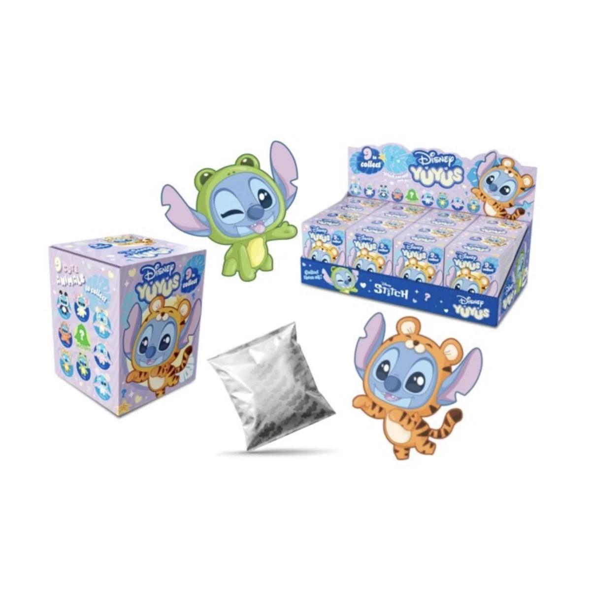 STITCH & ANGEL - Display of 8 YUYUS 12cm Keyrings - 8 Models