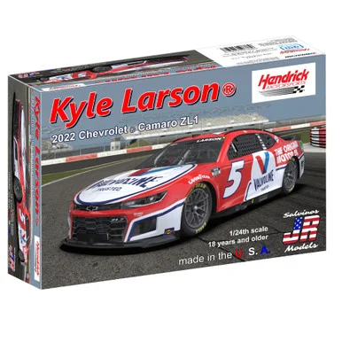Salvinos JR Models HMC2022KLV Hendrick Motorsports Kyle Larson 2022 #5 Valvoline Chevrolet Camaro 1/24 Scale Model Kit