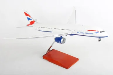 SKYMARKS BRITISH 787-9 1/100 W/WOOD STAND & GEAR