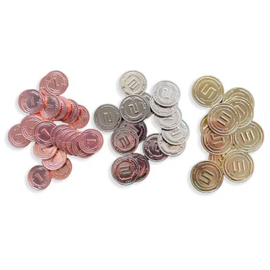Mayday Games SKS-0350 Board Game Upgrade: Metal Coin Set (50 SciFi Coins)