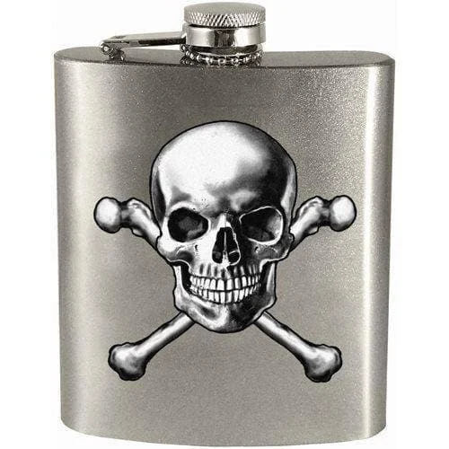 Skull and Crossbones 7oz. Hip Flask - Spoontiques