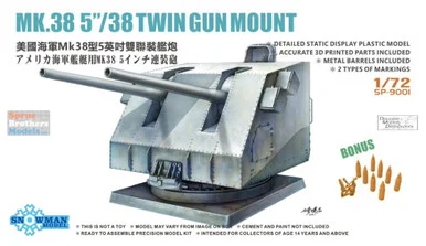 SNMSP9001 1:72 Snowman Model Mk.38 5"/38 Twin Gun Mount