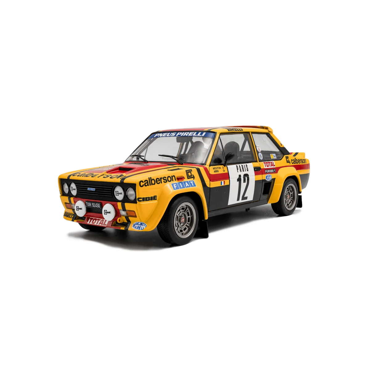 Fiat 131 abarth yellow 12 m.mouton / annie rallye de monte-carl 1/18 Die cast
