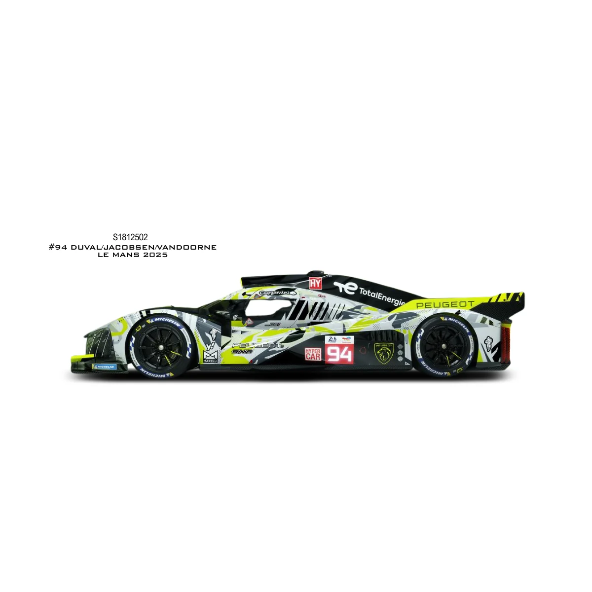 Solido 1812502 peugeot 9x8 grey duval / jakobsen / vandoorne 94 le mans 2025 1/18 Die cast