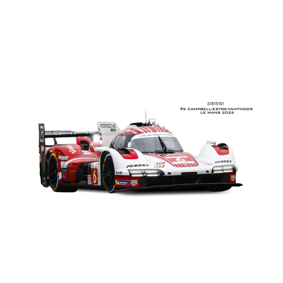 SOLIDO 1815101 PORSCHE 963 LMDh WHITE CAMPBELL / ESTRE / VANTHOOR 6 LE MANS 2025 1/18 Die cast
