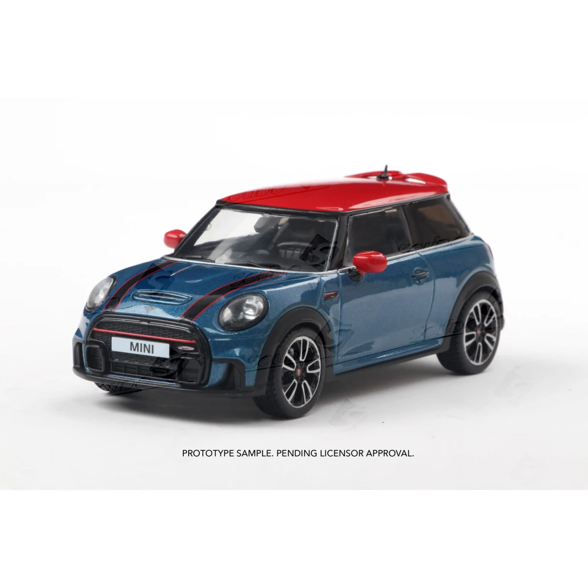 Mini cooper john cooper works island blue metallic 2023 1/43 Die cast - SOLIDO