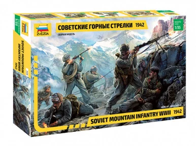 Zvezda 3606 Soviet Mountain Infantry WWII 1/35 Scale Figures Kit - Zvezda Models