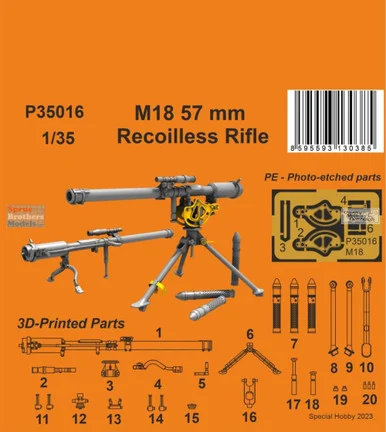 SPHP35016P 1:35 Special Hobby M18 57mm Recoilless Rifle