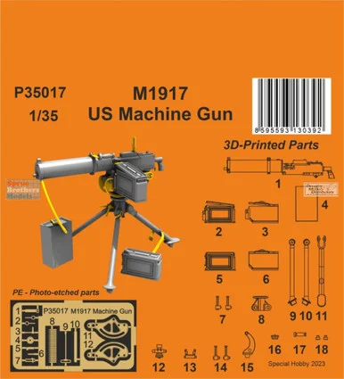 SPHP35017P 1:35 Special Hobby M1917 US Machine Gun