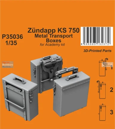 SPHP35036P 1:35 Special Hobby Zundapp KS 750 Metal Transport Boxes (ACA kit)