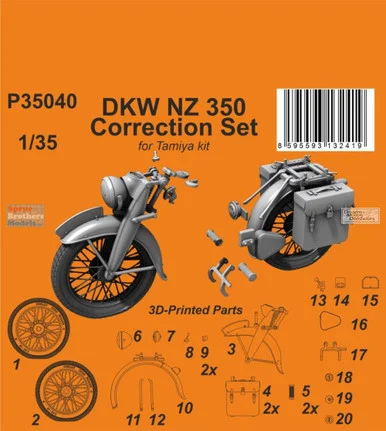 SPHP35040P 1:35 Special Hobby DKW NZ 350 Correction Set (TAM kit)