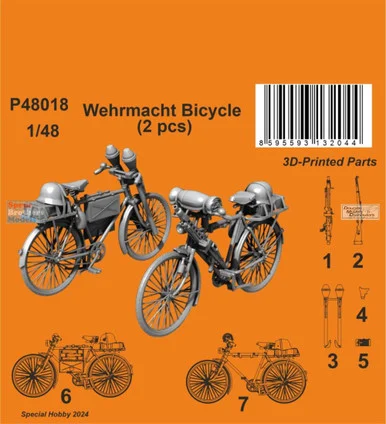 SPHP48018P 1:48 Special Hobby Wehrmacht Bicycle Set