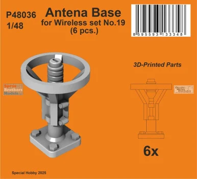 SPHP48036P 1:48 Special Hobby Antenna Base for Wireless Set No 19 (6pcs)