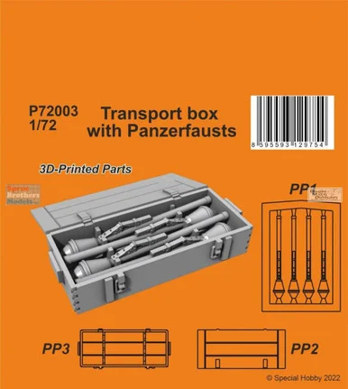 SPHP72003P 1:72 Special Hobby Transport Box with Panzerfausts