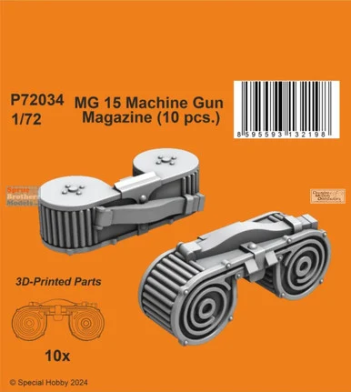 SPHP72034P 1:72 Special Hobby MG15 Machine Gun Magazine Set