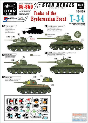 SRD35850 1:35 Star Decals - Tanks of the Byelorussian Front T-34