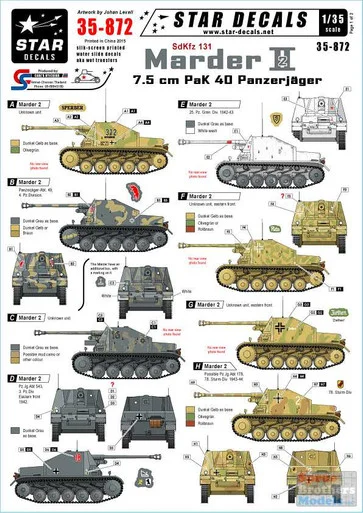 SRD35872 1:35 Star Decals - Sd.Kfz.131 Marder II