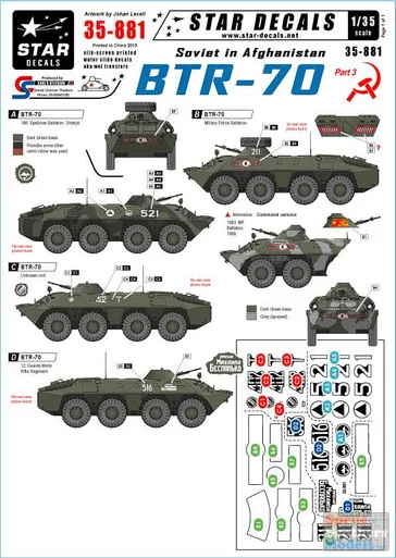 SRD35881 1:35 Star Decals - Soviet in Afghanistan Part 3 BTR-70