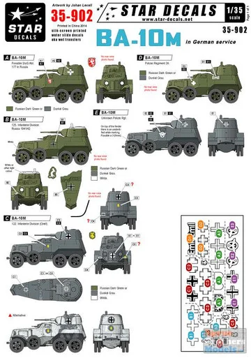SRD35902 1:35 Star Decals - BA-10M in German Service
