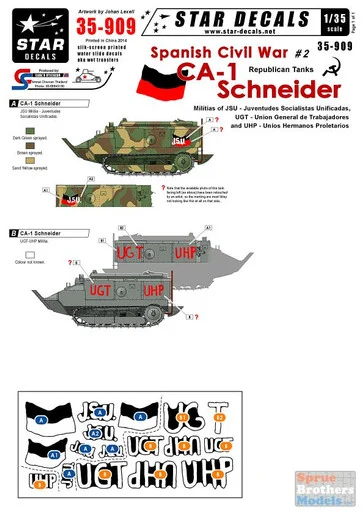 SRD35909 1:35 Star Decals - Spanish Civil War Pt 2 CA-1 Schneider